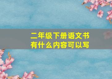 二年级下册语文书有什么内容可以写