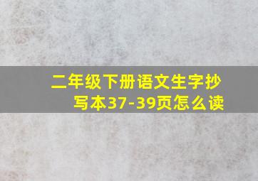 二年级下册语文生字抄写本37-39页怎么读