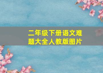 二年级下册语文难题大全人教版图片