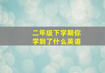 二年级下学期你学到了什么英语