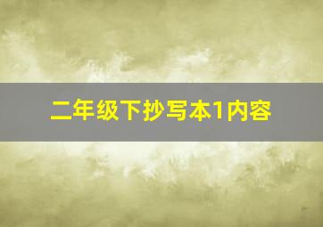 二年级下抄写本1内容