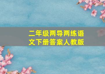 二年级两导两练语文下册答案人教版