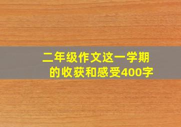 二年级作文这一学期的收获和感受400字