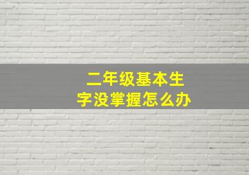 二年级基本生字没掌握怎么办