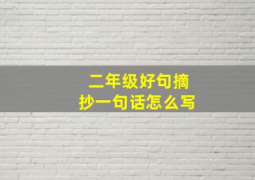 二年级好句摘抄一句话怎么写