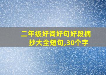 二年级好词好句好段摘抄大全短句,30个字