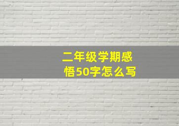 二年级学期感悟50字怎么写