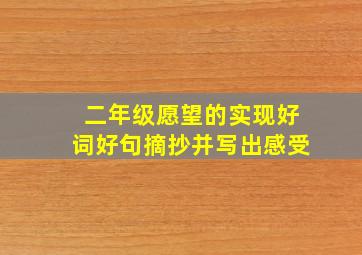 二年级愿望的实现好词好句摘抄并写出感受