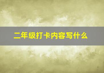 二年级打卡内容写什么