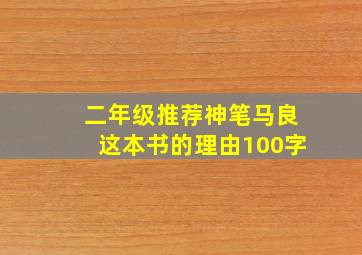 二年级推荐神笔马良这本书的理由100字