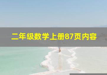 二年级数学上册87页内容