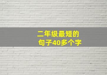 二年级最短的句子40多个字