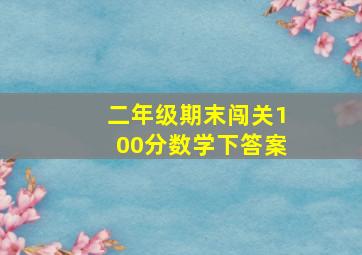 二年级期末闯关100分数学下答案