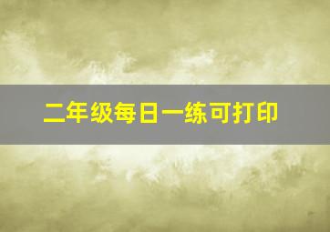 二年级每日一练可打印