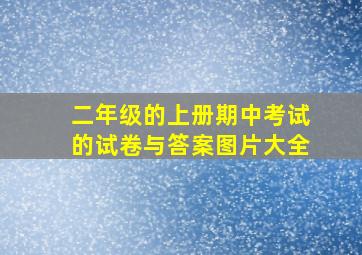 二年级的上册期中考试的试卷与答案图片大全