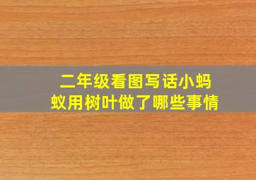 二年级看图写话小蚂蚁用树叶做了哪些事情