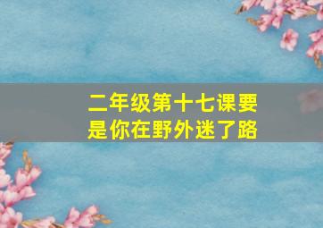 二年级第十七课要是你在野外迷了路