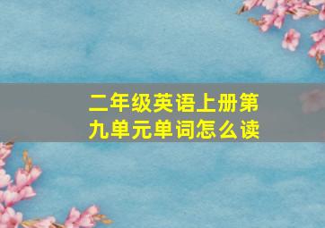 二年级英语上册第九单元单词怎么读