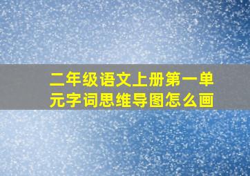 二年级语文上册第一单元字词思维导图怎么画