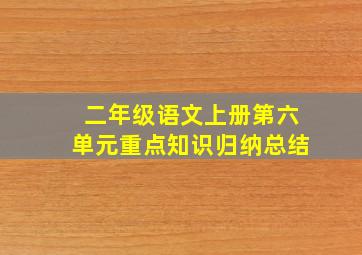 二年级语文上册第六单元重点知识归纳总结