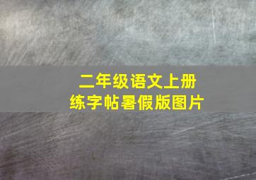 二年级语文上册练字帖暑假版图片