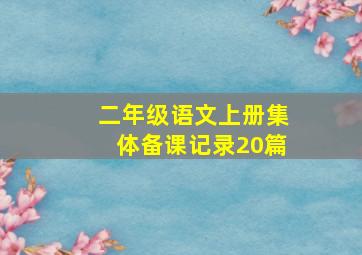 二年级语文上册集体备课记录20篇