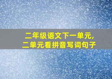 二年级语文下一单元,二单元看拼音写词句子