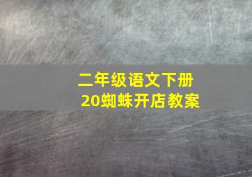 二年级语文下册20蜘蛛开店教案