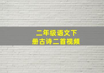 二年级语文下册古诗二首视频