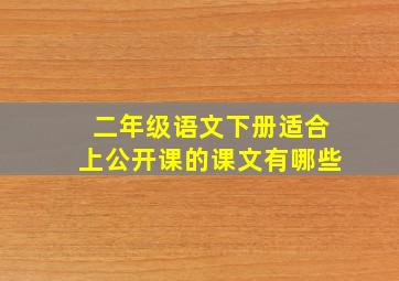 二年级语文下册适合上公开课的课文有哪些