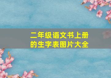 二年级语文书上册的生字表图片大全