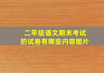 二年级语文期末考试的试卷有哪些内容图片