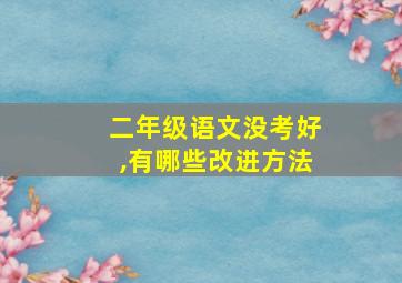 二年级语文没考好,有哪些改进方法