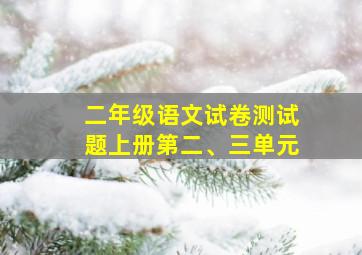 二年级语文试卷测试题上册第二、三单元