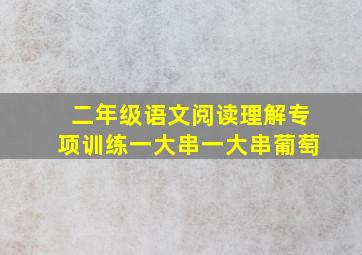 二年级语文阅读理解专项训练一大串一大串葡萄