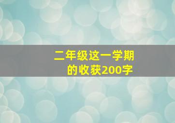 二年级这一学期的收获200字