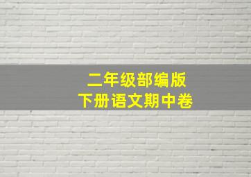 二年级部编版下册语文期中卷