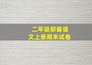 二年级部编语文上册期末试卷