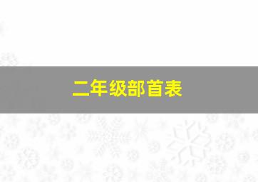 二年级部首表