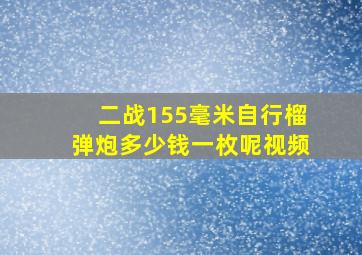 二战155毫米自行榴弹炮多少钱一枚呢视频