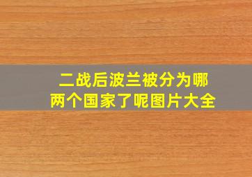 二战后波兰被分为哪两个国家了呢图片大全