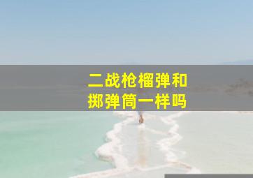 二战枪榴弹和掷弹筒一样吗