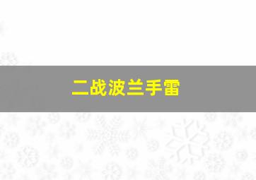 二战波兰手雷