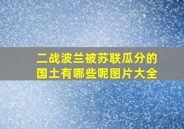 二战波兰被苏联瓜分的国土有哪些呢图片大全