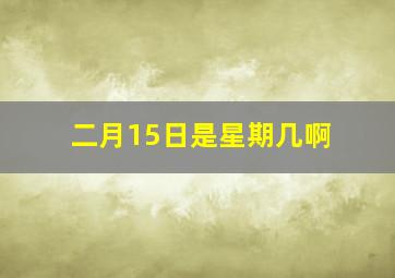 二月15日是星期几啊