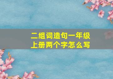 二组词造句一年级上册两个字怎么写