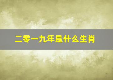 二零一九年是什么生肖