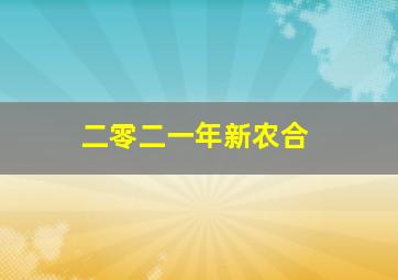 二零二一年新农合