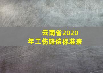 云南省2020年工伤赔偿标准表