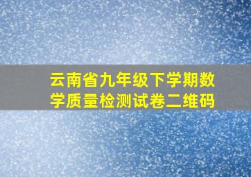 云南省九年级下学期数学质量检测试卷二维码